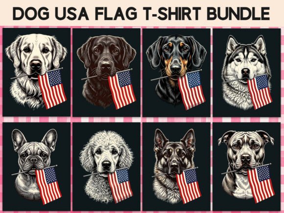 Download Dog USA Flag T-Shirt Bundle PNG - Png Collection