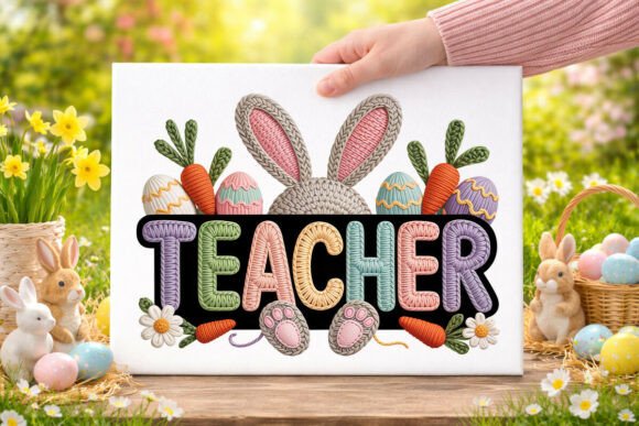 Download Easter Faux Crochet Teacher PNG - Png Collection
