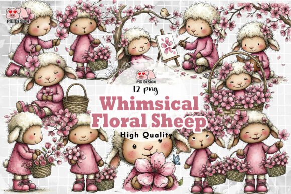 Download Whimsical Floral Sheep PNG - Png Collection