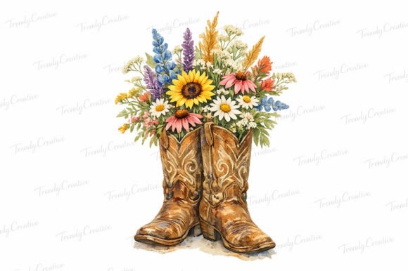 Download Cowgirl Boots Wildflower PNG - Png Collection