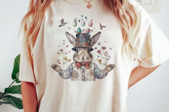 Download Whimsical Easter Bunny with Flowers Png - Png Collection