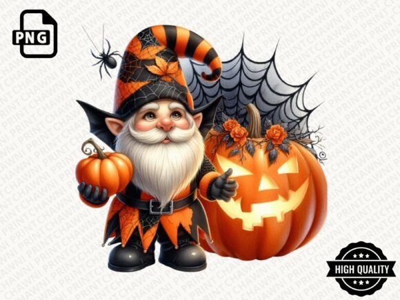 Download Watercolor Halloween Gnome Clipart PNG - Png Collection