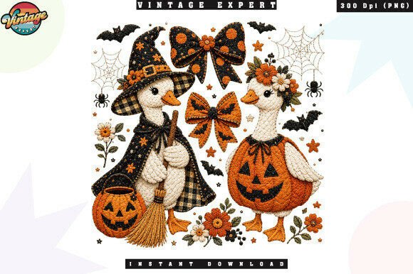 Download Festive Halloween Goose Patchwork PNG - Png Collection