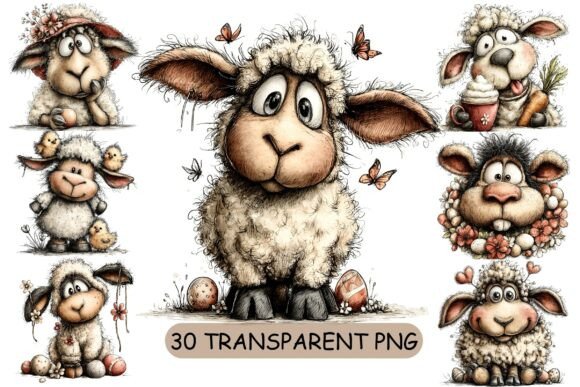 Download 30 Whimsical Easter Lamb PNG Clipart - Png Collection