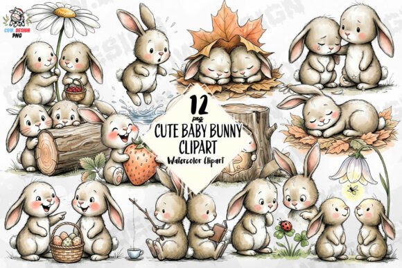Download Cute Baby Bunny Clipart PNG - Png Collection
