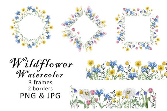 Download Watercolor Border Clipart Wildflower PNG - Premium Resources