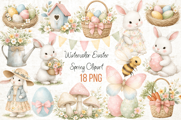 Download Watercolor Easter Spring Clipart PNG - Png Collection