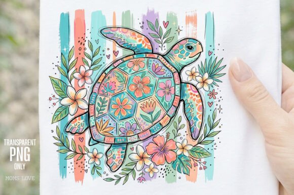 Download Floral Sea Turtle Summer PNG - Png Collection