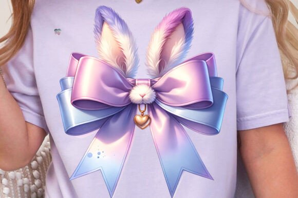 Download Easter Bunny Coquette Bow PNG Lavender - Png Collection