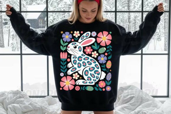 Download Boho Easter Bunny Png, Floral Easter Png - Png Collection