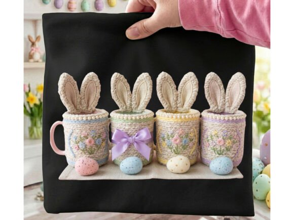 Download Easter Theme Cups Faux Yarn Design Png - Png Collection