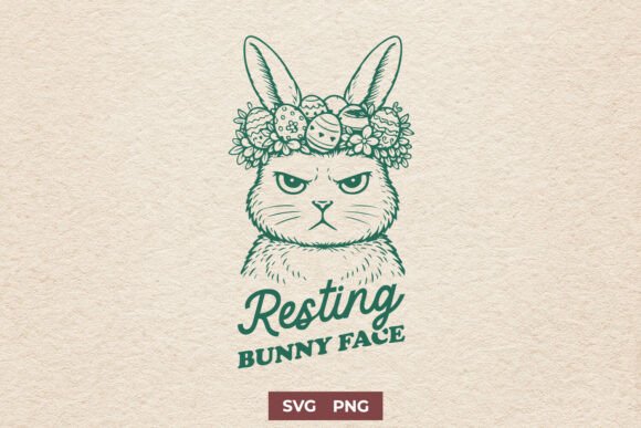 Download Resting Bunny Face SVG, Funny Easter PNG - Png Collection