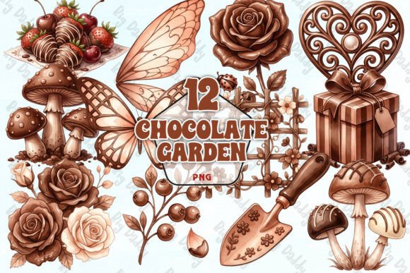 Download Chocolate Garden Clipart Elements PNG - Png Collection