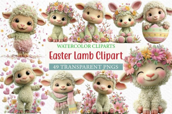 Download Whimsical Easter Lamb Clipart Png - Png Collection